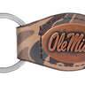 Ole Miss Rebels Oval Camo Leather Key Fob. Split Ring and Durable Stitching. Perfect Collegiate Key Chain Gift. Old School Camo Key Chain.