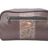 Clemson Tigers Men's Camo Dopp Kit. Toiletry Bag. Old School Camo Print. Brown Pebble Finish. Antique Copper Logo. Perfect Travel Accessory