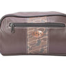 Clemson Tigers Men's Camo Dopp Kit. Toiletry Bag. Old School Camo Print. Brown Pebble Finish. Antique Copper Logo. Perfect Travel Accessory