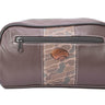 Georgia Southern Eagles Men's Camo Dopp Kit. Toiletry Bag. Old School Camo Print. Brown Pebble Finish. Antique Copper Logo. Travel Accessory