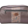 Auburn Tigers Men's Camo Dopp Kit. Toiletry Bag. Old School Camo Print. Brown Pebble Finish. Antique Copper Logo. Perfect Travel Accessory
