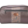 Tennessee Vols Men's Camo Dopp Kit. Toiletry Bag. Old School Camo Print. Brown Pebble Finish. Antique Copper Logo. Perfect Travel Accessory