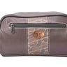 Tennessee Vols Men's Camo Dopp Kit. Toiletry Bag. Old School Camo Print. Brown Pebble Finish. Antique Copper Logo. Perfect Travel Accessory