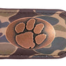 Clemson Tigers Camo Leather Money Clip. Full Grain Leather With Antique Copper Logo. Old School Camo Print. Perfect Grad Gift.
