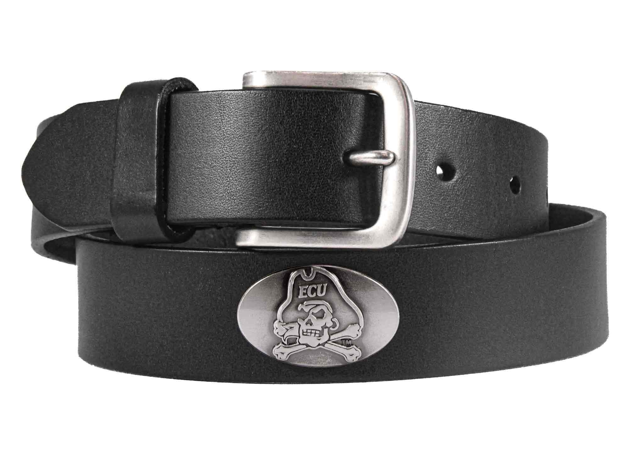 ECU Pirates Men's Collegiate Leather Belt.
