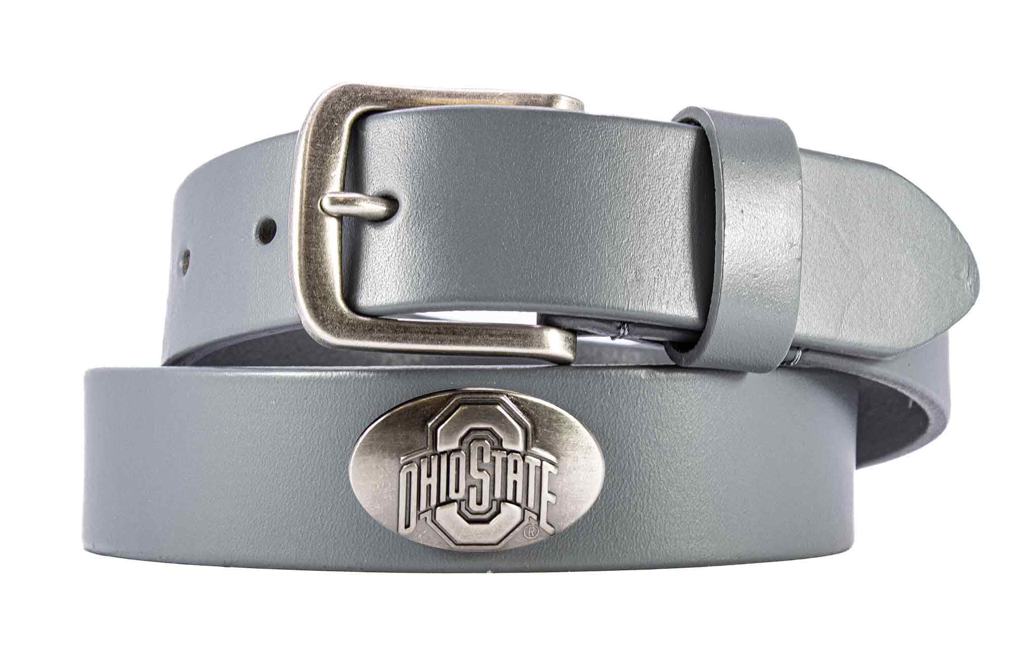 Ohio State Buckeyes Men's Collegiate Brown Leather Concho Belt.