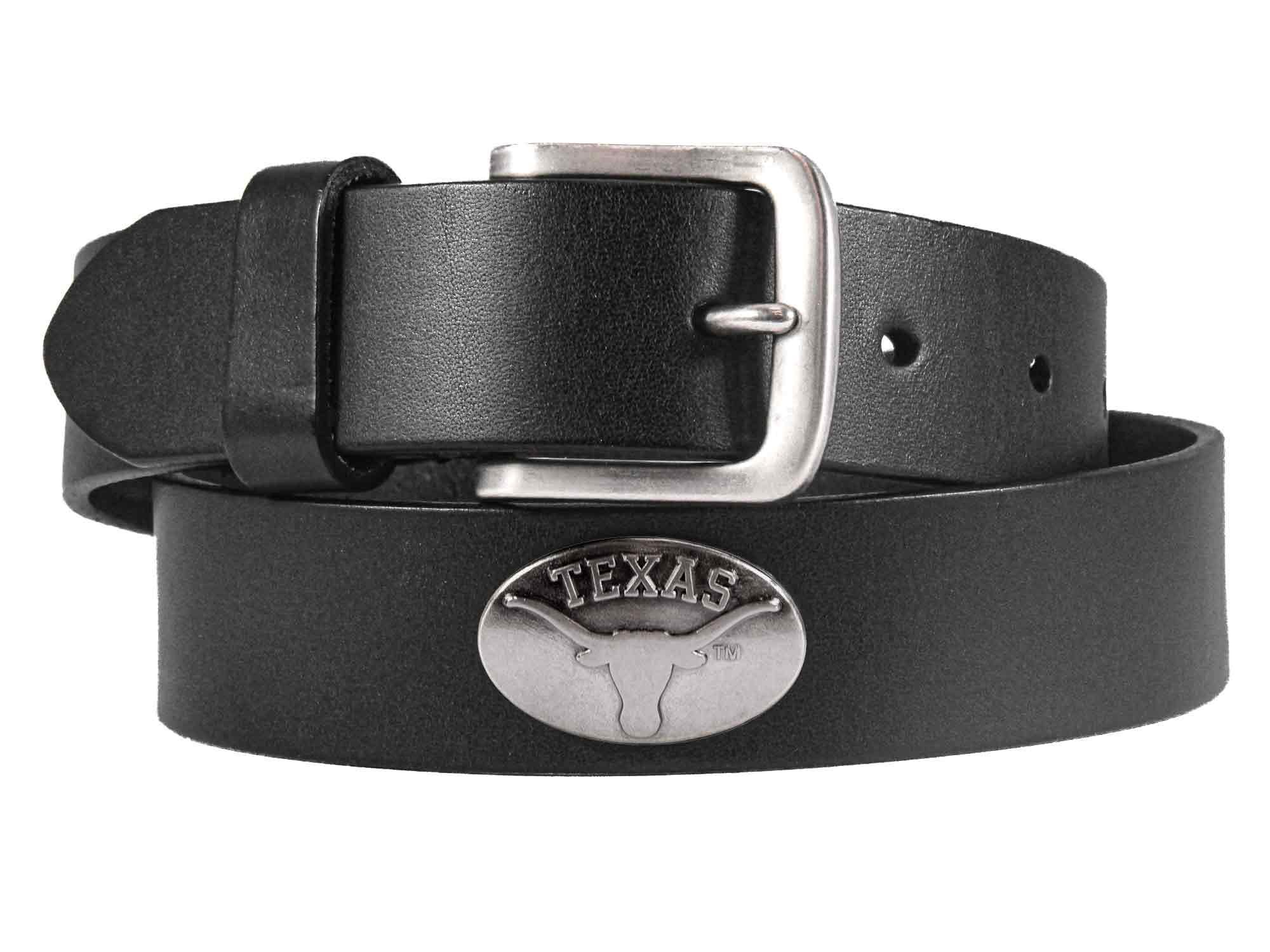 Texas Longhorns Men's Collegiate Brown Leather Concho Belt.