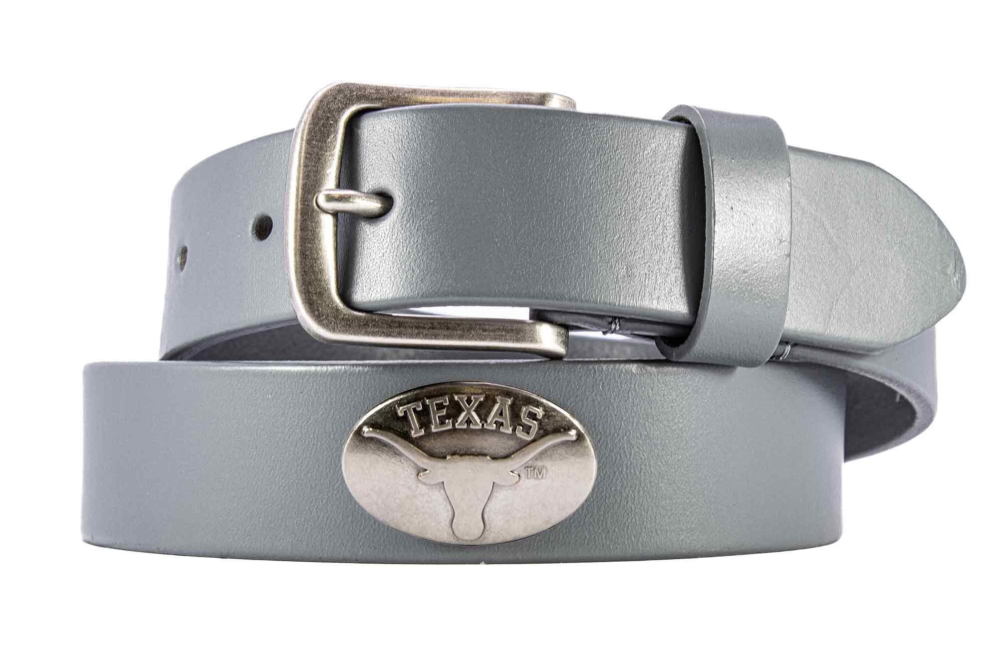 Texas Longhorns Men's Collegiate Brown Leather Concho Belt.