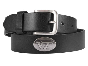 Virginia Tech Hokies Men's Collegiate Brown Leather Concho Belt.
