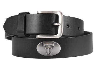 Texas Tech Red Raiders Men's Collegiate Leather Belt - Casual Belt in Brown, Gray, Black Colors - Gameday College Belt - TTU Gift Merch -