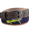 Dolphin Mahi Men's Action Fishing Navy Ribbon Belt.