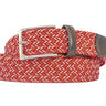Braided Collegiate Golf Crimson and White Stretch Belt.