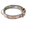 Alabama Crimson Tide Old School Camo Leather Dog Collar - Antique Copper Logo
