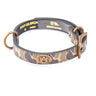 Auburn Tigers Old School Camo Leather Dog Collar - Antique Copper Logo