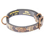 Lab Hunting Old School Camo Leather Dog Collar - Antique Copper Logo