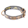 USA Flag Old School Camo Leather Dog Collar - Antique Copper Logo