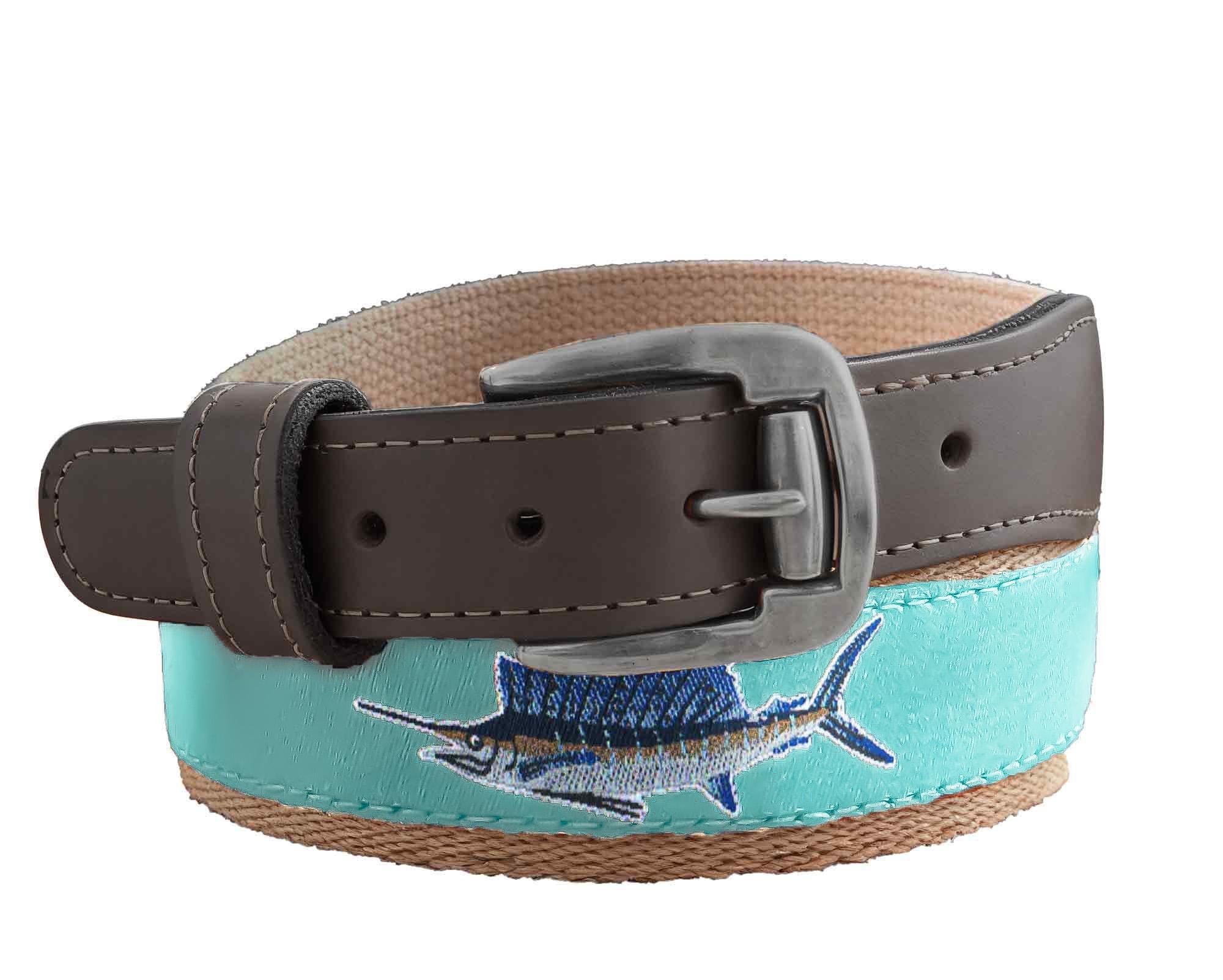 Sailfish Men's Action Fishing Navy Ribbon Belt.