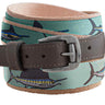 Billfish Slam Men's Action Fishing Turquoise Ribbon Belt.