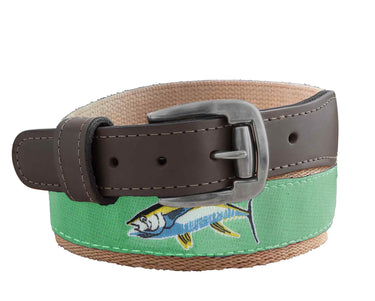 Yellow Tuna Men's Action Fishing Navy Ribbon Belt.