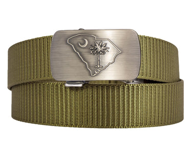 South Carolina Palmetto Cut-to-Size Belt with Gunmetal Clamp Buckle
