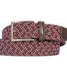 Braided Collegiate Golf Maroon and Gray Stretch Belt.