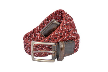 Braided Collegiate Golf Garnet and Black Stretch Belt.