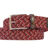 Braided Collegiate Golf Garnet and Black Stretch Belt.