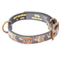 LSU Tigers Old School Camo Leather Dog Collar - Antique Copper Logo