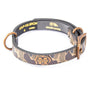 Mississippi State Bulldogs Old School Camo Leather Dog Collar - Antique Copper Logo