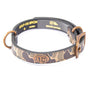 Texas A&M Aggies Old School Camo Leather Dog Collar - Antique Copper Logo