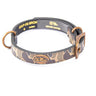 Ole Miss Rebels Old School Camo Leather Dog Collar - Antique Copper Logo