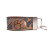 Clemson Tigers Old School Camo Leather Loop Keychain.