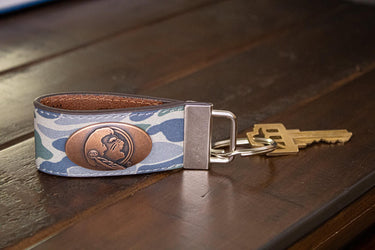 Florida State Seminoles Old School Camo Leather Loop Keychain.