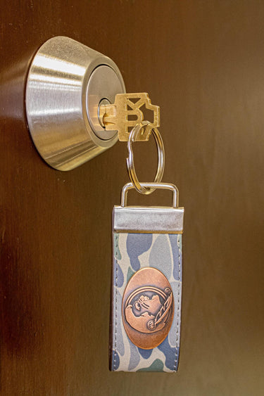 Florida State Seminoles Old School Camo Leather Loop Keychain.