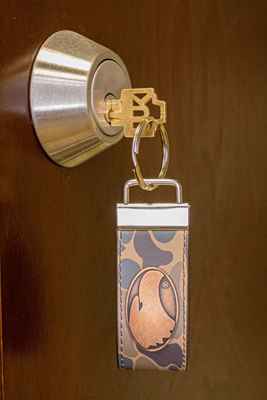 Georgia Southern Eagles Old School Camo Leather Loop Keychain.