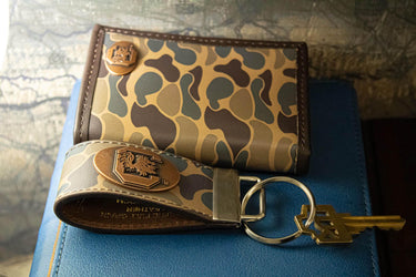 South Carolina Gamecocks Old School Camo Leather Loop Keychain.