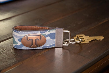 Tennessee Vols Old School Camo Leather Loop Keychain.
