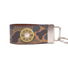 Shotshell Hunting Old School Camo Leather Loop Keychain.