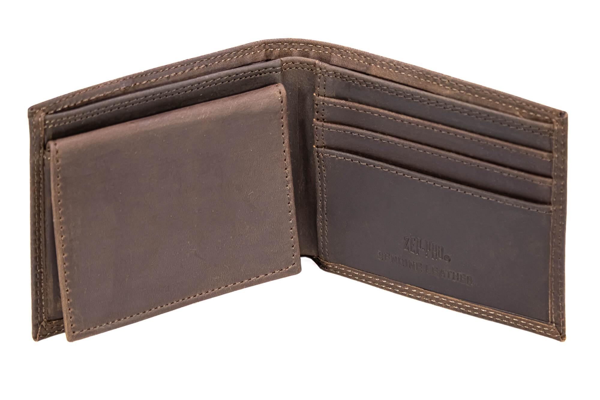 Marlin Men's Bifold Woven Patch Leather Wallet.