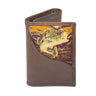 Bass Men's Trifold Woven Patch Leather Wallet.