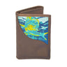 Dolphin Mahi Men's Trifold Woven Patch Leather Wallet.