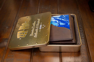 Marlin Men's Trifold Woven Patch Leather Wallet.