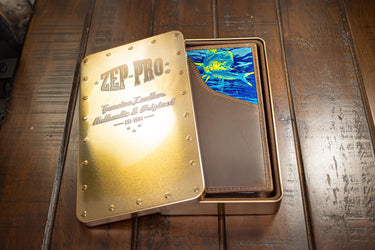 Dolphin Mahi Men's Secretary Tall Woven Patch Leather Wallet.
