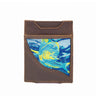 Dolphin Mahi Men's Magnetic Front Pocket Woven Patch Leather Wallet.