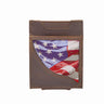 USA Flag Men's Magnetic Front Pocket Woven Patch Leather Wallet.