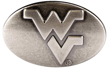 West Virginia Mountaineers Kids Collegiate Brown Leather Belt With Metal Emblems - Sizes S,M,L,XL
