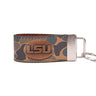 LSU Tigers Old School Camo Leather Loop Keychain.