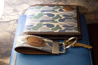 Florida Gators Old School Camo Leather Loop Keychain.