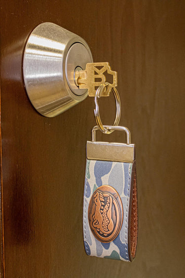 Florida Gators Old School Camo Leather Loop Keychain.