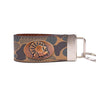 Turkey Hunting Old School Camo Leather Loop Keychain.